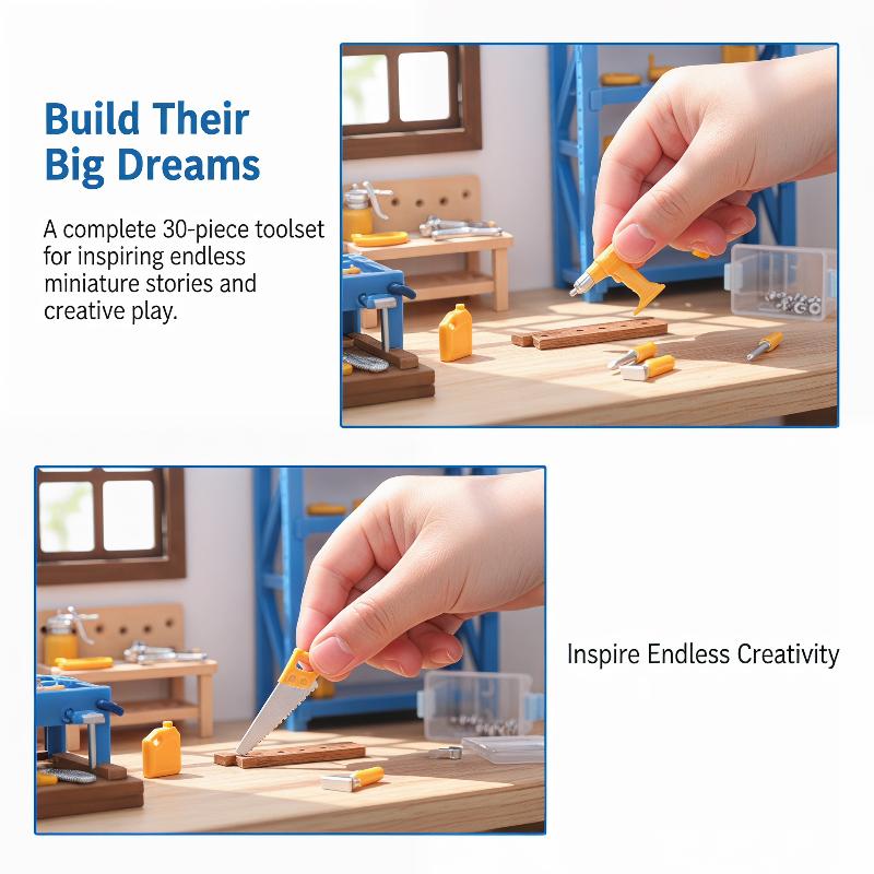 Workshop Tools Toy - Dollhouse Workshop Mini Tools Set 1:12
