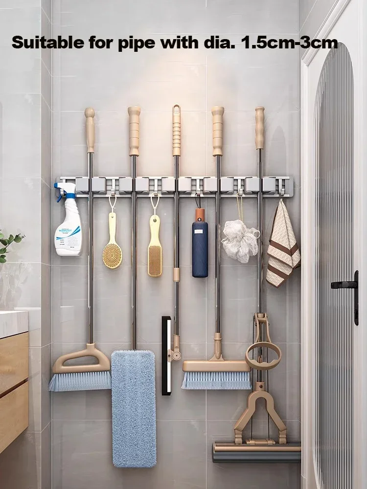 Mop and Broom Organizer Mop Ho - Workshop Tools On Wall ulasan dan harga