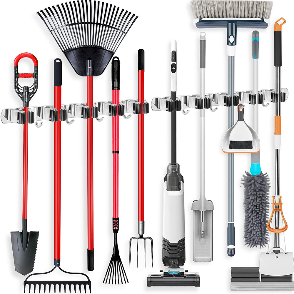 Stainless Steel Mop and Broom  - Workshop Tools On Wall ulasan dan harga