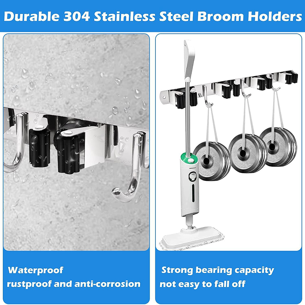 Stainless Steel Mop and Broom  - Workshop Tools On Wall ulasan dan harga