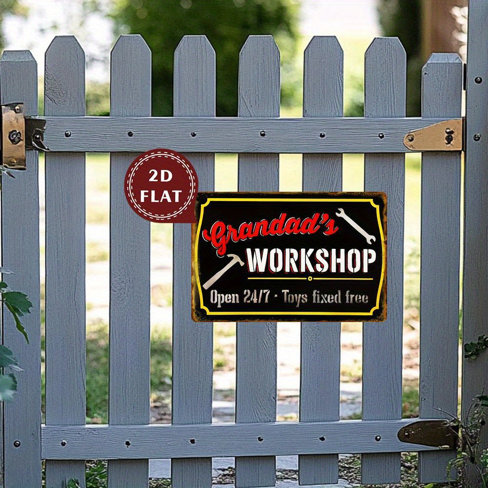  Vintage Metal Wall Sign - Gra - Workshop Tools Toy ulasan dan harga