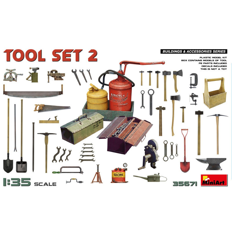 Miniart 35671 1/35 Plastic Ass - Workshop Tools Toy ulasan dan harga