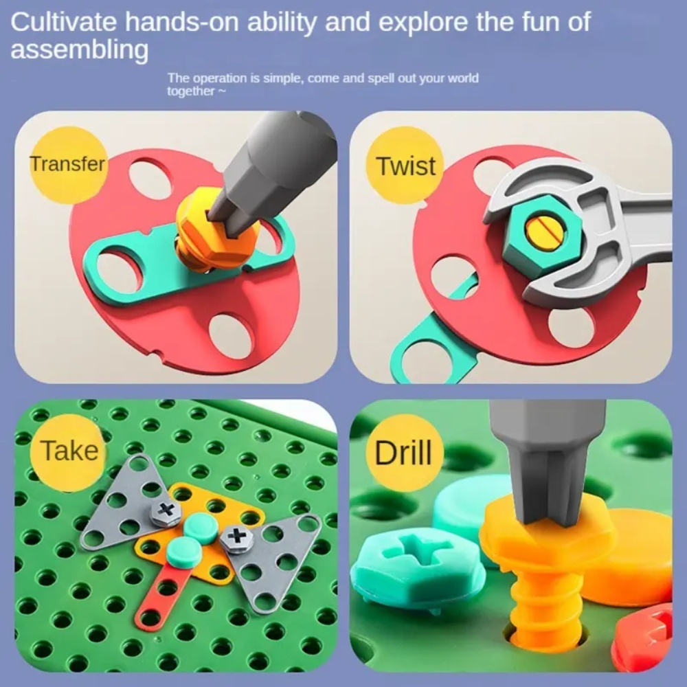 450Pcs Kids STEM Drill Set Cre - Workshop Tools Toy ulasan dan harga